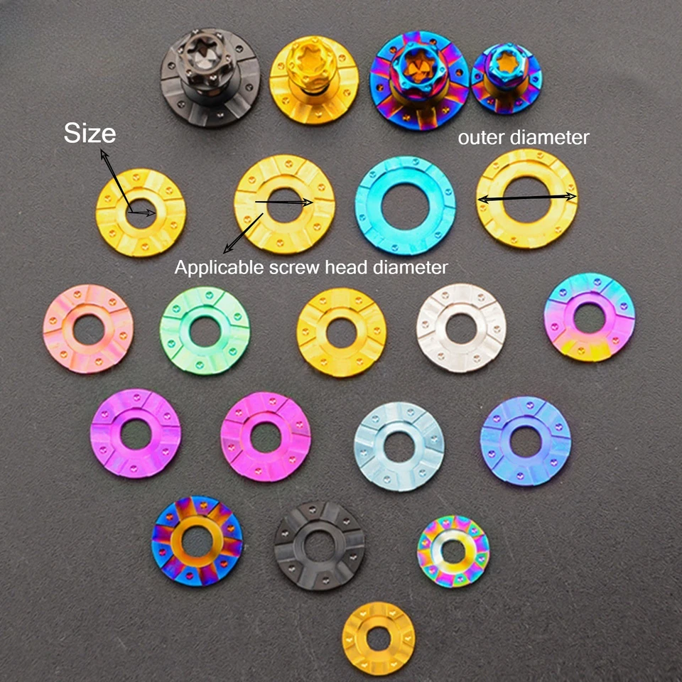 Titanium Washers M4 M5 M6 M8 M10 Aerospace Spacer for Motorcycle Car Gasket - Image 2 of 4