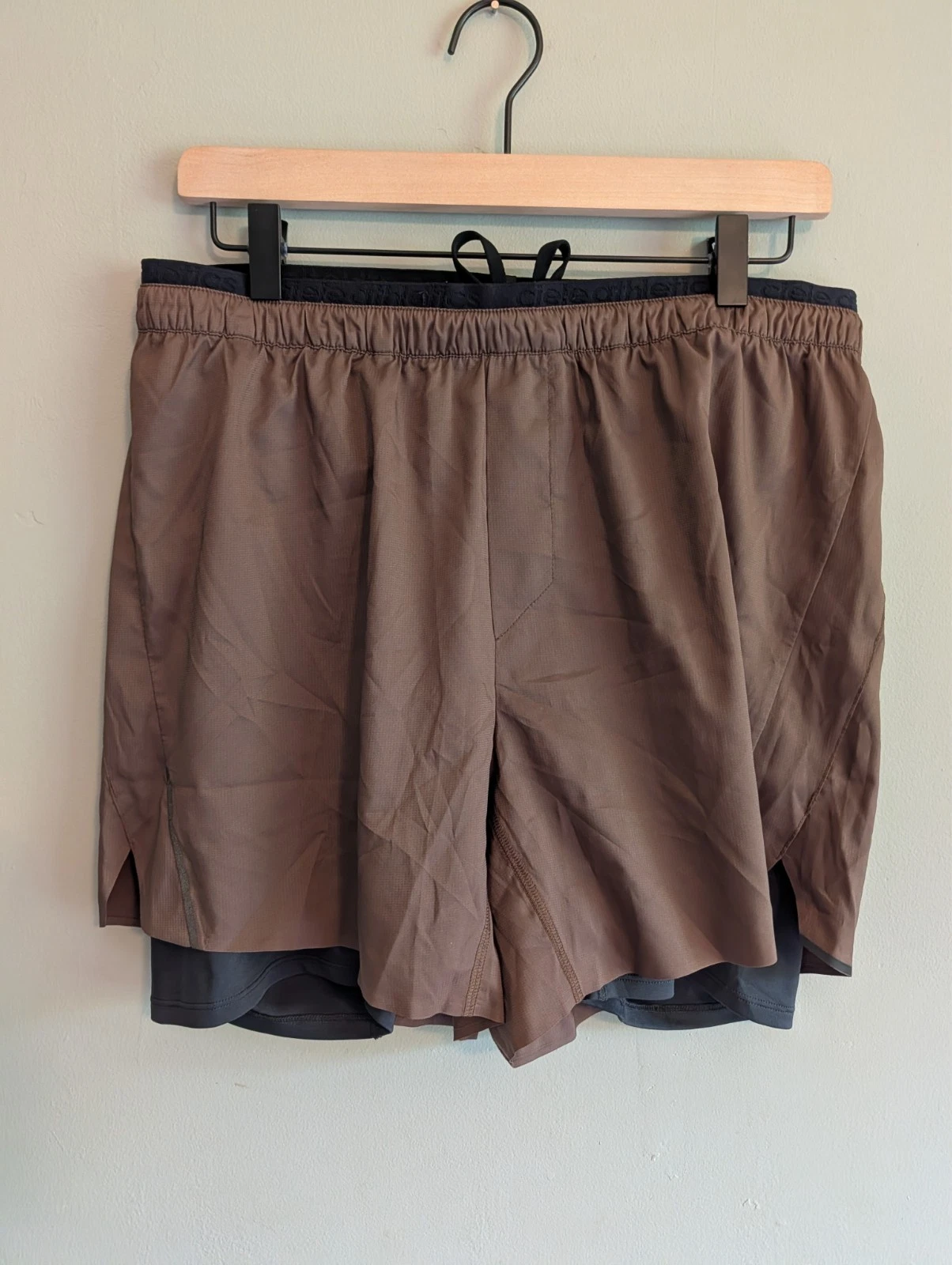 Ciele Athletics DLY Short Performance 2-in-1 Running Shorts Brown Mens Large