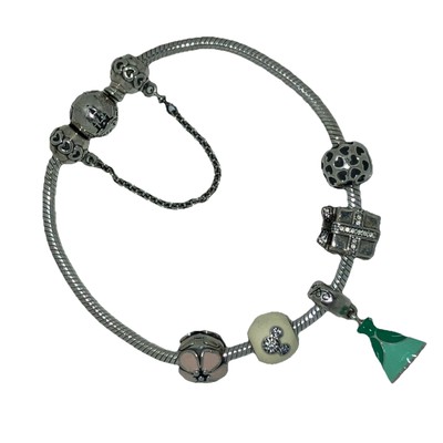 Disney Authentic Pandora Bracelet Charms Ariel Mickey Magic Kingdom Safe Chain