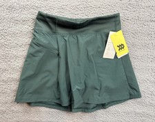 All in Motion Skort Girls Large 10/12 Green Woven Mid Rise Zipper Pocket Liner