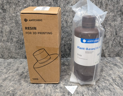 ANYCUBIC Plant-based Resin Gray 1kg for LCD 3D Printer  New/Sealed 