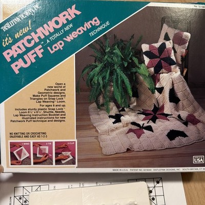 VTG Distlefink Designs Kit Patchwork Puff Lap Weaving Kit Missing Needle,shuttle