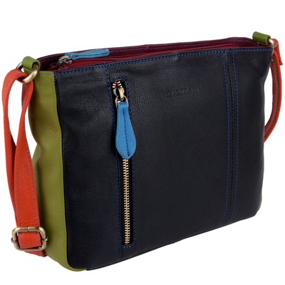 Rowallan of Scotland Damen Schultertasche Regenbogen Leder