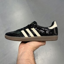 adidas Samba Patent Snakeskin Black Off White IH9015 Multiple Womens Sizes New