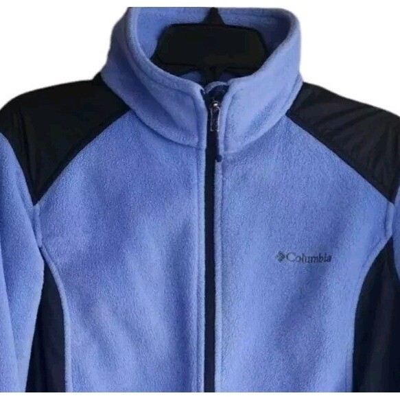 Columbia Young Women's Fleece Jacket Paradise Spring Blue And Black thumbnail 3