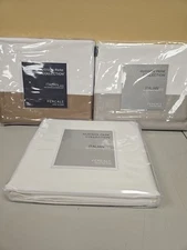 Hudson Park Italian Linens with Sateen Cuff Flat Sheet - Queen