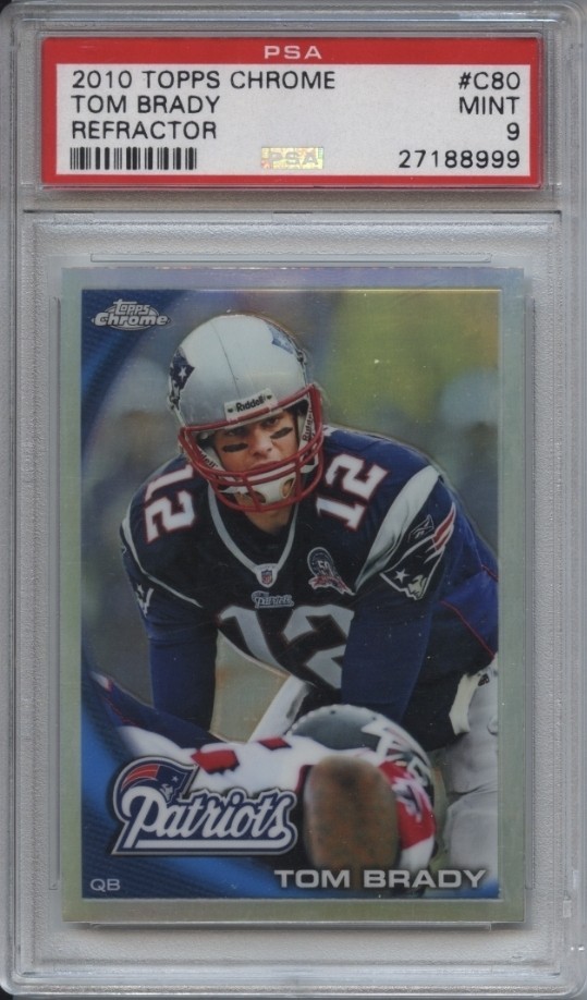 2010 Topps Chrome Refractor #C80 Tom Brady PSA 9 Mint MVP Patriots