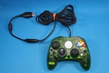 ORIGINAL XBOX OEM S TYPE CONTROLLER HALO GREEN +BREAKAWAY CABLE CLEANED & TESTED