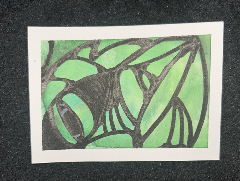 ACEO Art Card Original Watercolor 2.5x3.5in Signed by Artist “Dragons Eye”