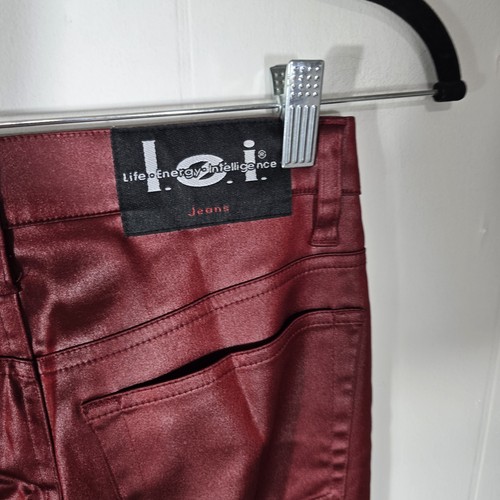 L.E.I. Jeans elasticizzato Wms 3 colore bordeaux effetto raso B47 - Foto 7 di 24
