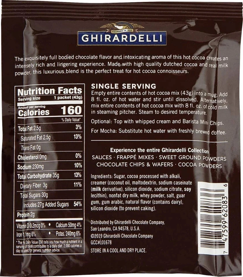 Ghirardelli Premium горячие конверты какао, богатый шоколад, 22,7 унции (упаковка из 15) - Изображение 3 из 4