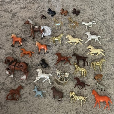 Vintage Toy Horse Lot 30+ Breyer Style Schleich Mixed Figures Farm Animals