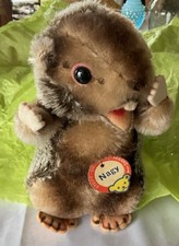 Steiff 1959 Nagy Beaver Mohair 1st Edition Plush Tag Button 4317 swivel head