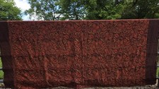 CRATE & BARREL Cambria Red & Gold Floral Tablecloth 60 "x 108" 100% Wool