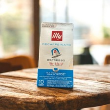 10 PK Illy Espresso Decaffeinato Decaf Nespresso Compatible Arabica Capsules