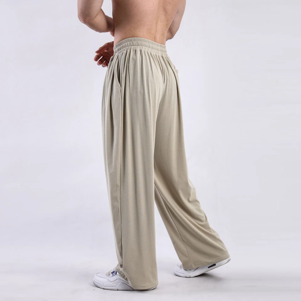 Men's Loose Sports Wide Leg Trousers American Street Casual Cool Straight Pants - Image 4 of 4