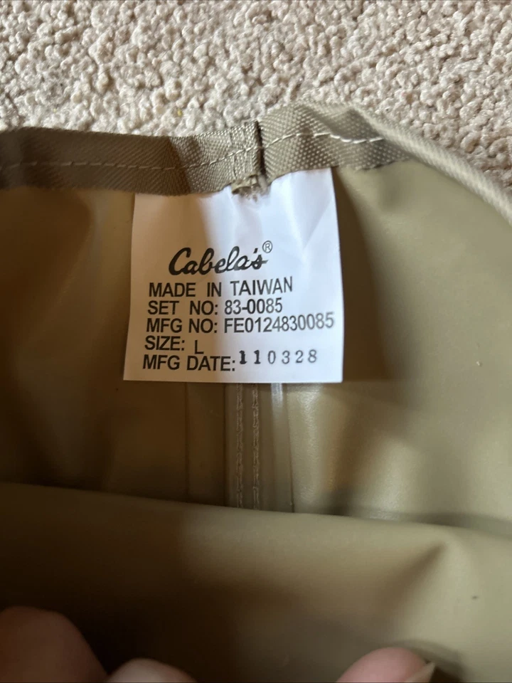 Cabelas Hip Waders Size Large Men’s Tan & Brown Single Leg Waders - Image 2 of 4