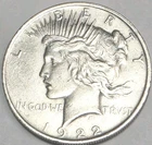 1922 peace dollar VF condition  #118