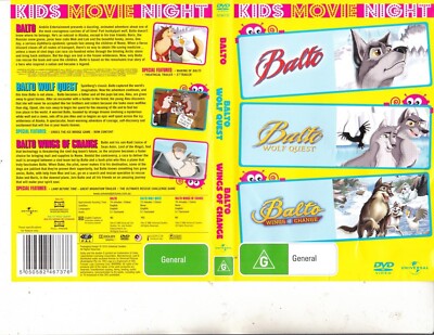 Balto-1995 & Balto Wolf Quest-2000 & Balto Wings of Change-2004-Movie KMN-3 DVD