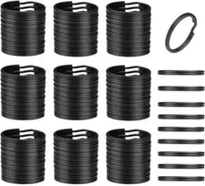 100pcs 20mm Key Ring Keychain Metal Black Round Split