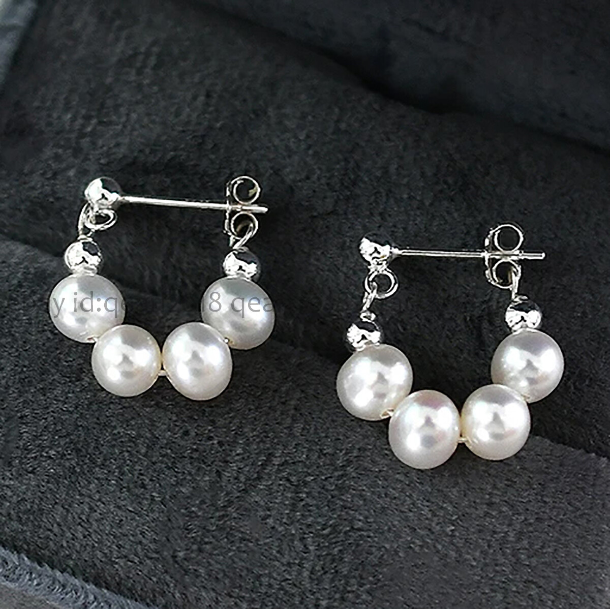 Elegant 7-8mm Baroque Freshwater Pearl Dangle Stud Earrings