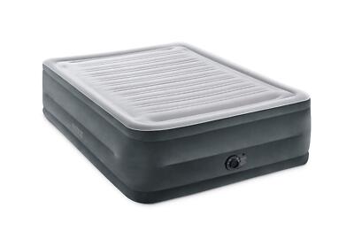Queen Size 600 Lbs Grey Air Mattress With Built In Pump And Lumbar Support