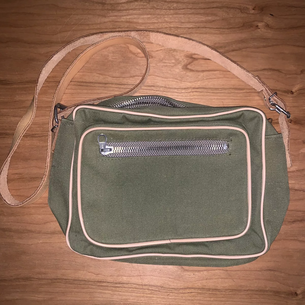 Vintage Czechoslovakian Canvas/Leather Fishing Tackle Bag