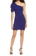 LULUS Stay Gorgeous One-shoulder Sheath Minidress In Blue WOMENS SIZE XS NEW