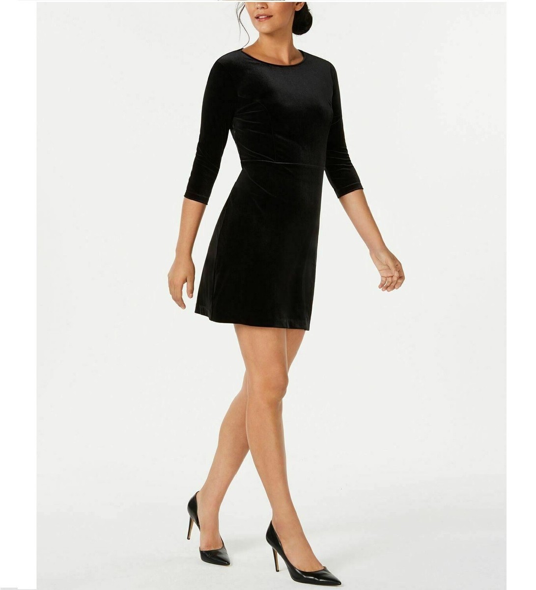 Formal Dresses Charter Club Dresses Charter Club Lace Yoke Fit Flare Dress  Black M