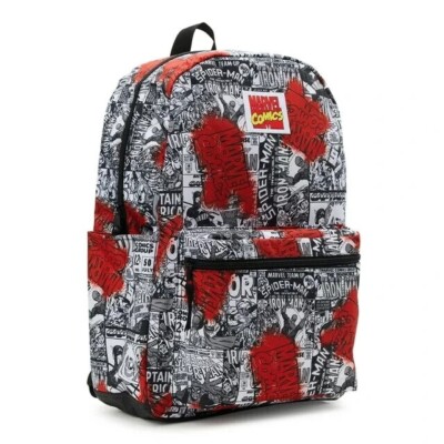 Marvel Avengers Spider-man  Backpack Comic Book Graffiti Pattern Fits 17'' Laptop