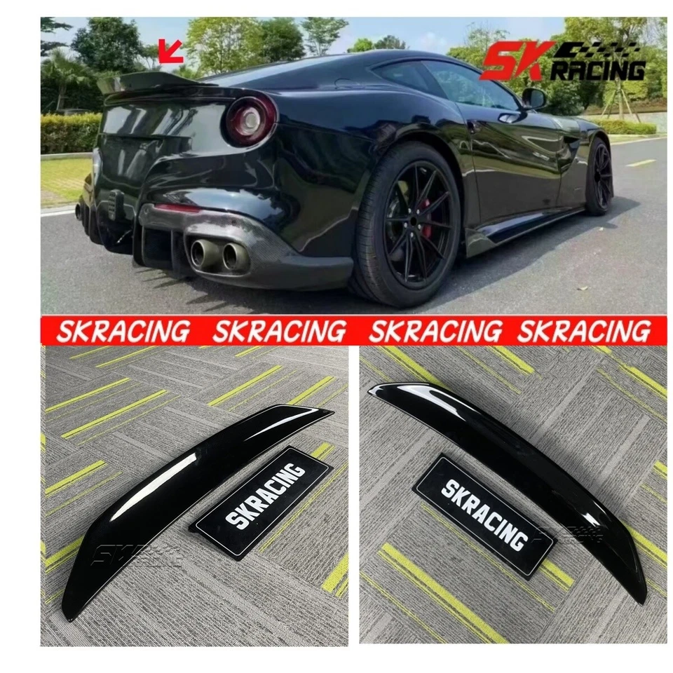 Se adapta a Ferrari F12 Berlinetta 2013-2017 cupé negro brillante alerón trasero Foto 2 de 4