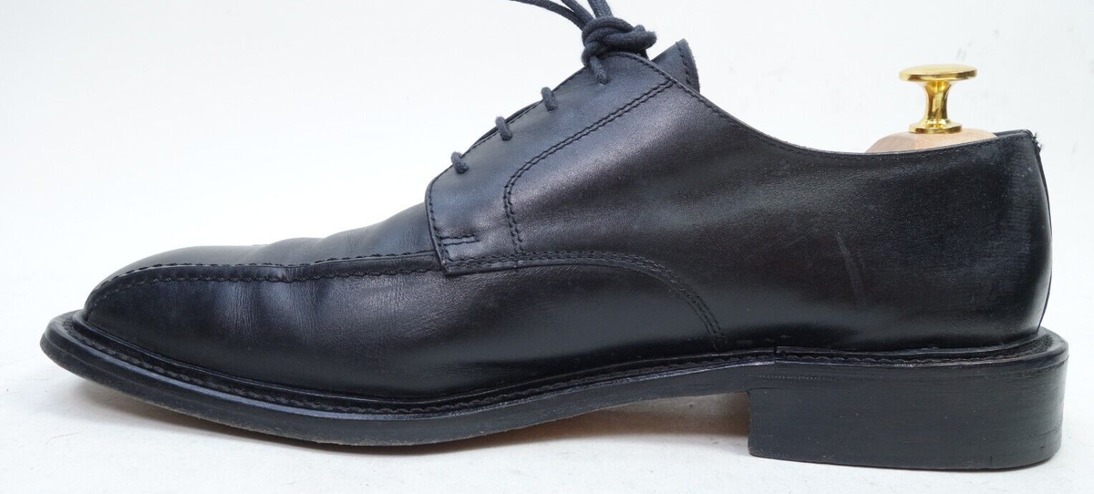 Canali Derby Dress Shoes Black Men Size 9.5 M Made in Italy  display picture 2