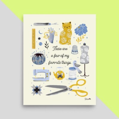 Sarah Watts My Favorite Things Art Print Crafted Moon Ruby Star Society