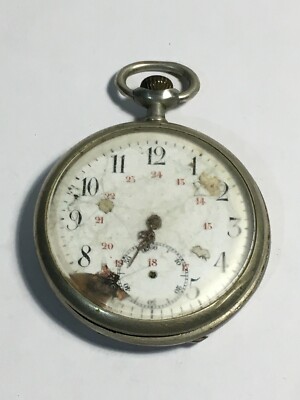 Montre Gousset Ancienne En Argent - À Réviser Ou Pour Pièces - Occasion