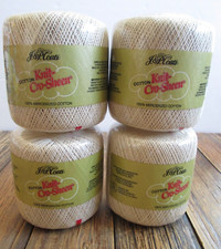 NEW J P Coats Knit-Cro-Sheen Mercerized Thread Size 10 325 Yards Color 61A ECRU