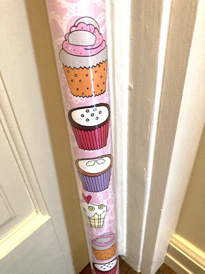 Papel de embrulho Paperchase CUPCAKE rolo de embrulho para presente 22,5 pés quadrados Itália 27,5"x10' NOVO - Imagem 2 de 4