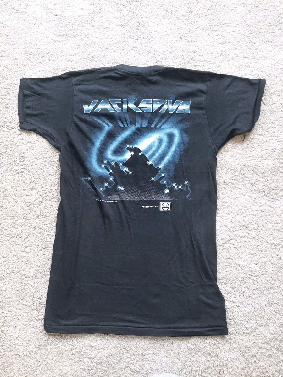 THE JACKSONS Victory Vintage 1984 Tour T Shirt Black LP Size S CD