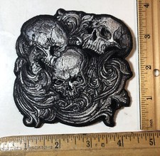 Three Skulls Iron On 4  Patch Biker Motorcycle Military