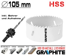 HSS Bi-Metall Lochsäge Metall Bohrkrone Ø 102 mm Dosen Bohrer Loch Fräser PROFI