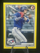 2020 Bowman Prospects Cavan Biggio Yellow Refractor /75  #8 Blue Jays SP