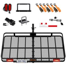 Mockins 72x36x6 Xl Trailer Hitch Rack With Rear Lights License Plate Holder