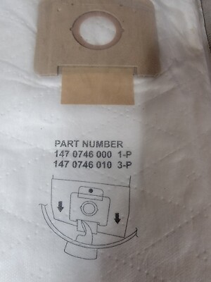 Nilfisk 1470746010 Replacement Bags for Eliminator II, And Others Pack of 3