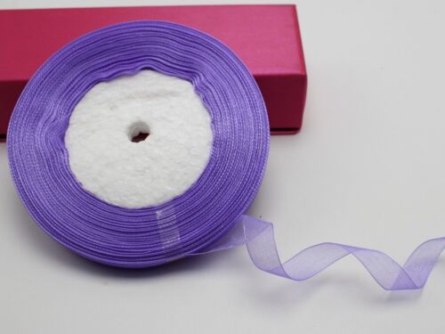 50 Yards 1/2" (12mm) Wedding Crafts Sheer Organza Ribbon Color Choice - Picture 7 of 14