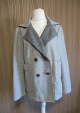 180 2704 OPUS Damen Jacke Gr. 44 grau Wolle Langarm Taschen Inside-Out- Naht