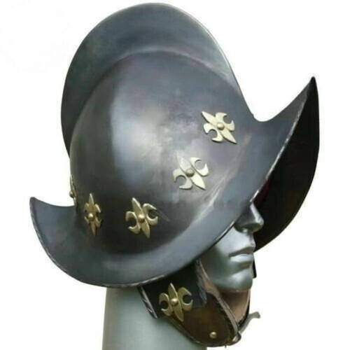 Replica conquistador Spanish Boat Helmet Morion Helmet Leather liner Gift Decor - 第 1/9 張圖片