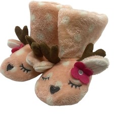 Cat Jack Toddler Deer Boot Slippers-Pink-Size 4T-5T-NWT