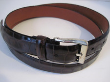 Brown Underbelly Bench Made Genuine Crocodile Belt Size 38 Made In Canada