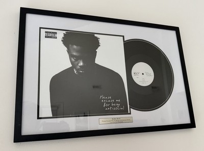 Roddy Ricch Framed Vinyl Custom Plaque -  Please Excuse Me For Being Antisocial 