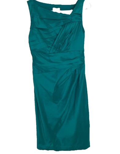 Suzi Chin for Maggy Boutique Womens Sheath Dress Size 4 Green Pleated Mother