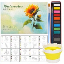Watercolor Workbook for Adults, Watercolor Coloring Books for Beginners, Easy...